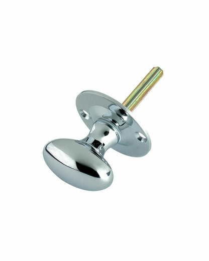 Polished Chrome Modern Oval Thumb Turn Rack Bolt Door Lock Splined Spindle