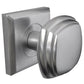 Stepped Mortice Door Knob Square Rose - Various Finishes