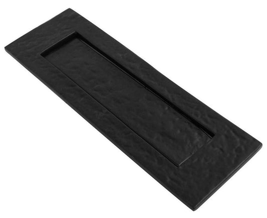 Black Antique Letter Plate Plain or Fleur De Lys Cast Iron