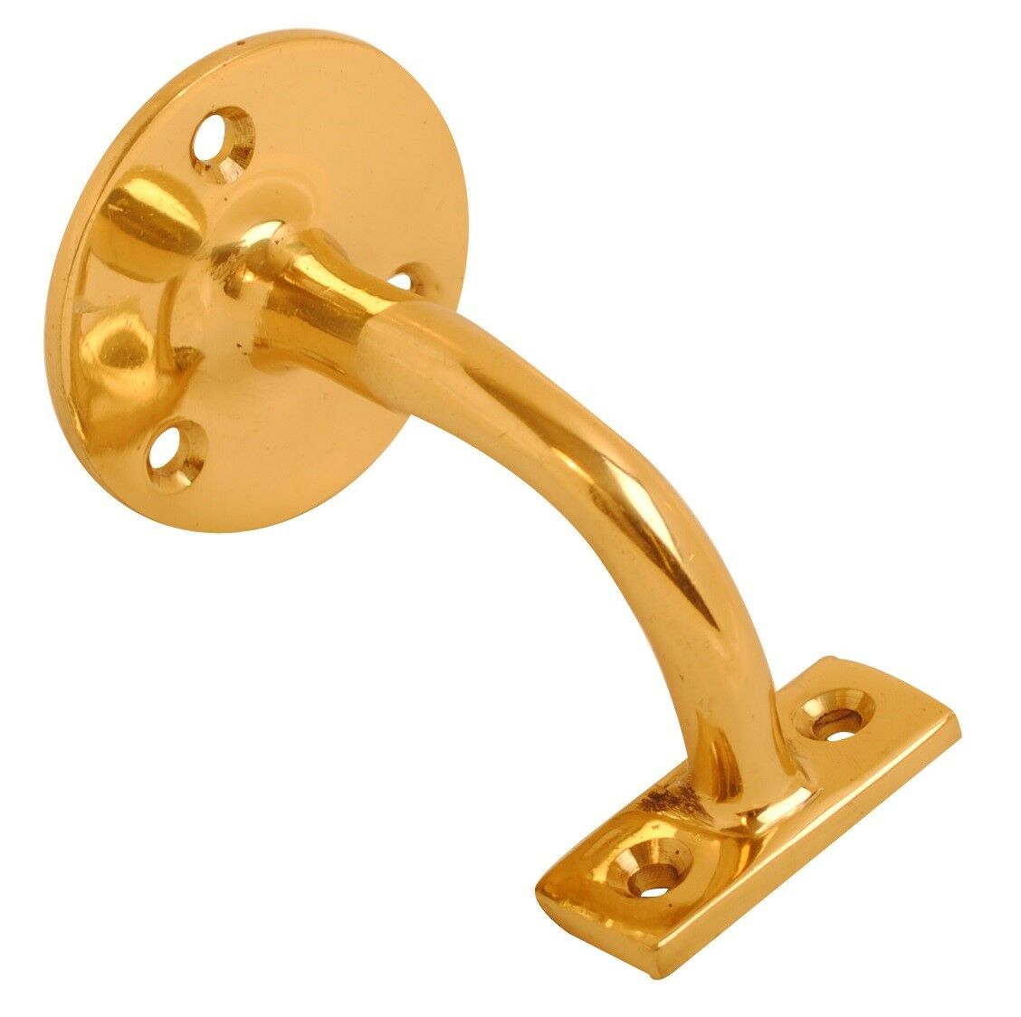 Heavy Duty Polished Brass Handrail Brackets 2.5 Inch or 3 Inch Bannister Bracket
