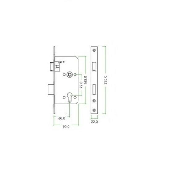 Lever Handle on Radius Plate (Latch, Bathroom & Cylinder Lock) Set - SSS