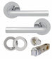 JIGTECH Quick Fit System RIVA Lever on Rose Door Handles Chrome / Satin WC Sets