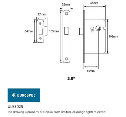 Carlisle Brass - ULE5025 - Eurospec Easi-T Contract Upright Latch