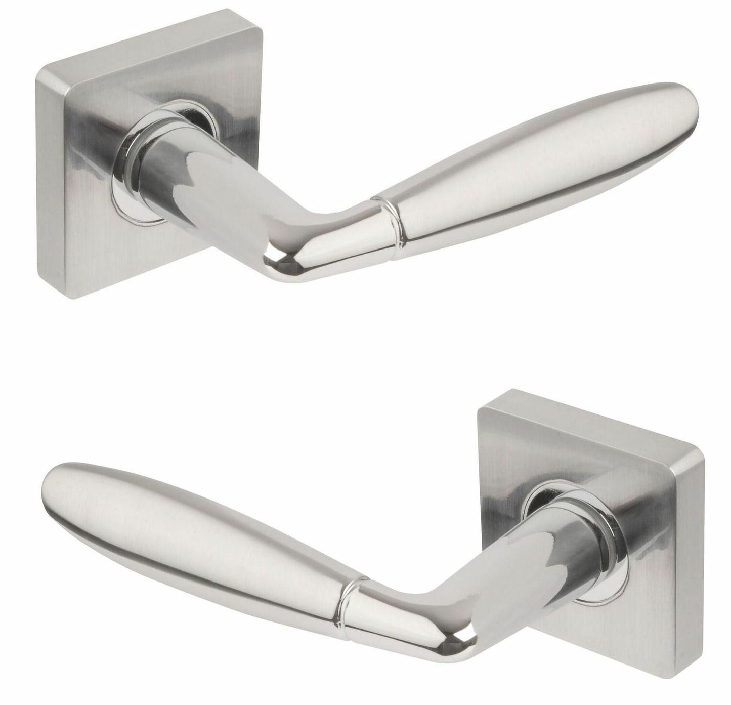 JIGTECH Quick Fit System HARRIER Lever on Square Rose Door Handles CP/SC Sets