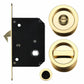 Sliding Door Privacy Lock Set - Polished Brass (40mm - 44mm Thick Doors)