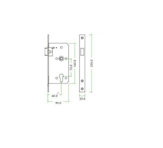 Lever Handle on Rectangular Plate (Latch, Bathroom & Cylinder Lock) Set - SSS