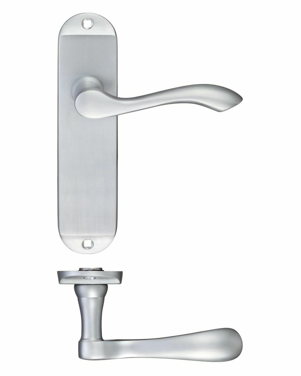 FB022 Arundel Lever Handle on 175 x 42mm Latch Backplate Satin Chrome