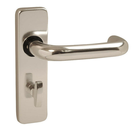 Aluminium Return to Door Lever Latch Door Handles Lock Euro Oval Bathroom - PAA