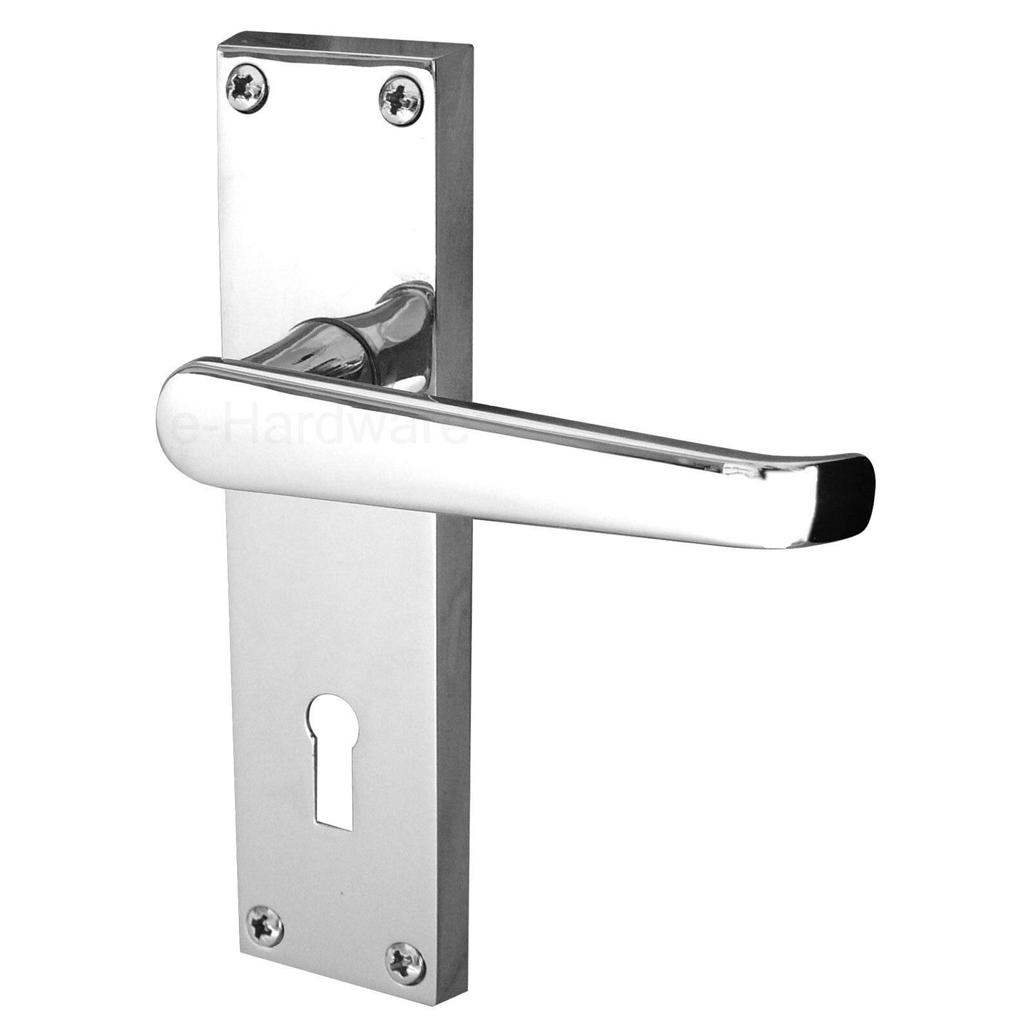 Internal Door Handle Sets on Backplate - Victorian Straight Polished Chrome
