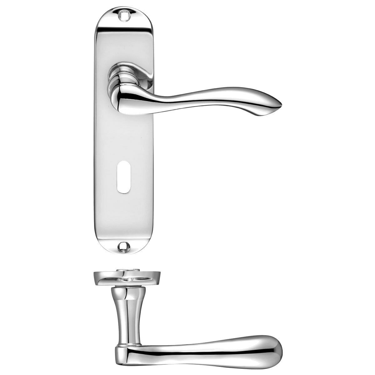 Arundel Door Handles - Latch, Lock & Bathroom Handle Sets Chrome & Brass Finish