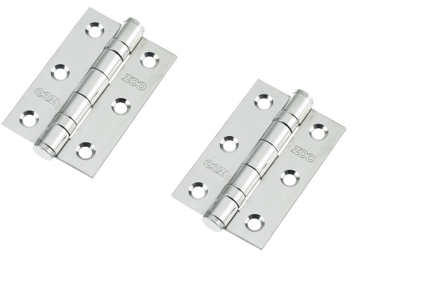 76 x 50 x 2mm Ball Bearing Butt Hinge, Polished Stainless Steel