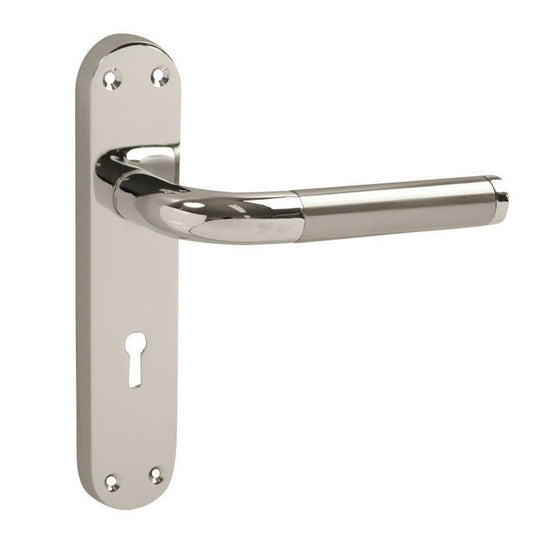 Vibe Dual Door Lever Handles Chrome / Satin Chrome Latch, Lock or Bathroom