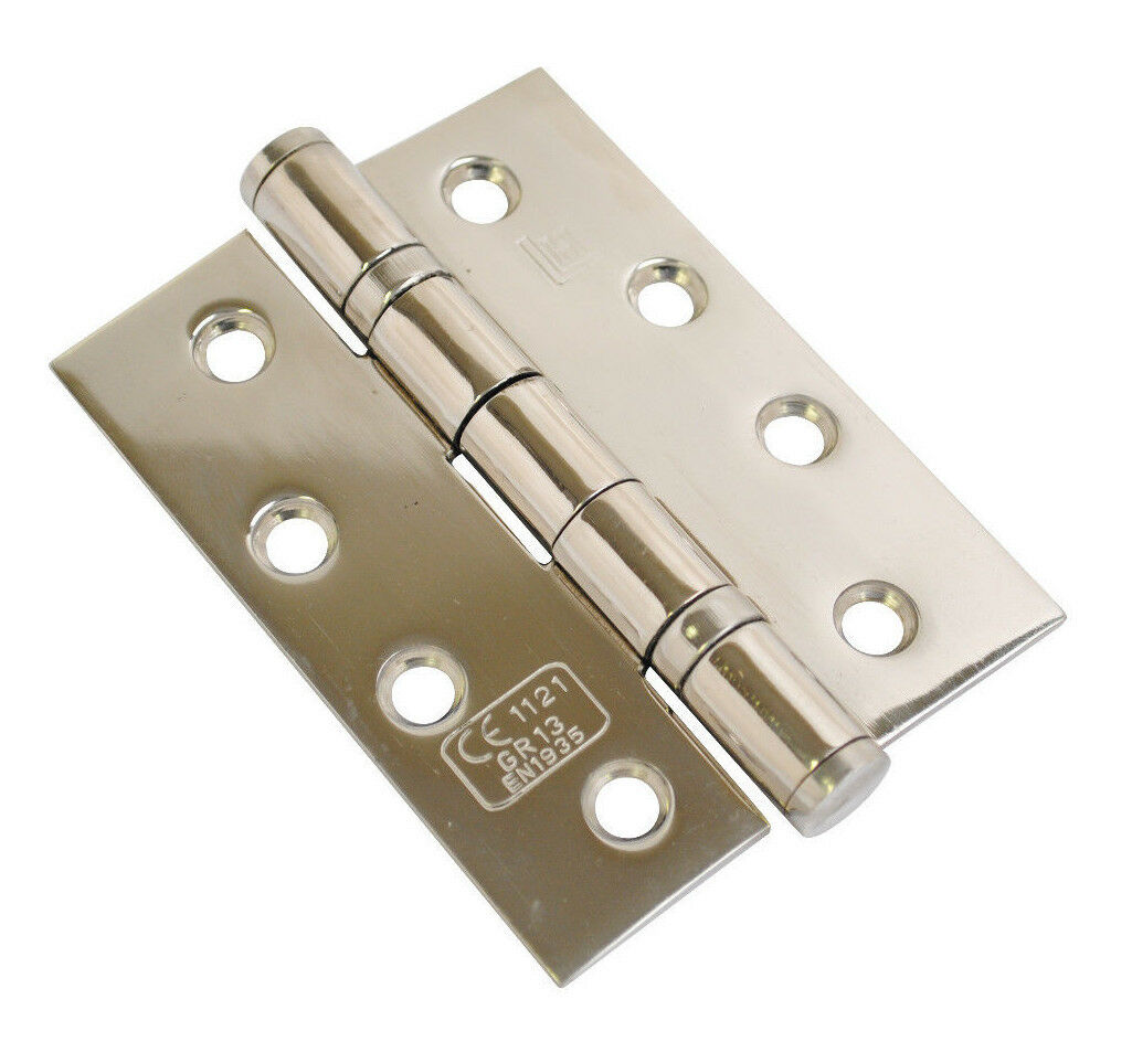 Polished Stainless Steel 4" Ball Bearing Fire Door Hinges CE Rated Class 13