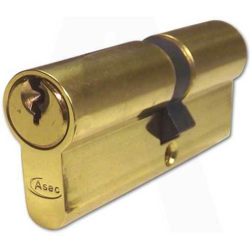 Asec(Yale Style) 5 Pin Euro Cylinder Polished Brass 75mm 35/40 Lock UPVC Door