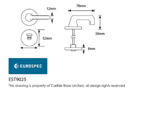 Carlisle Brass - EST9025SAA - EUROSPEC Aluminium Disabled Thumbturn and Release