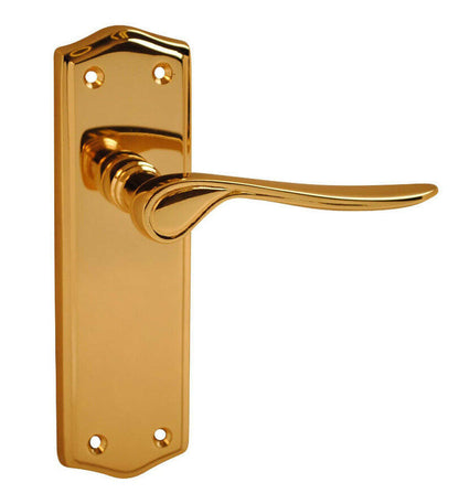 Wellington Door Handles Brass, Chrome or Satin Chrome Latch, Lock or Bathroom