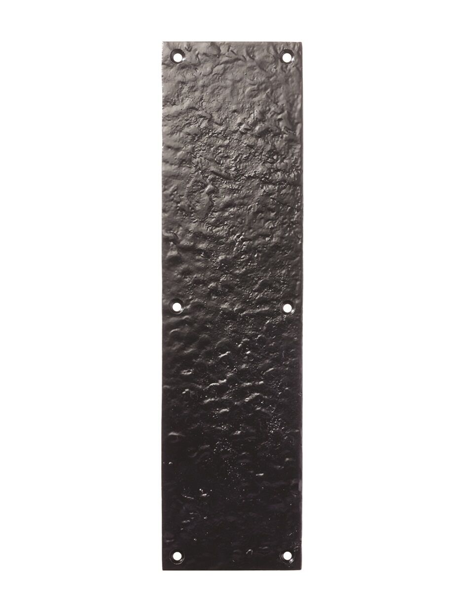 Cast Iron Black Antique 292mm x 76mm Door Finger Push Plate Heavy Duty & Fixings