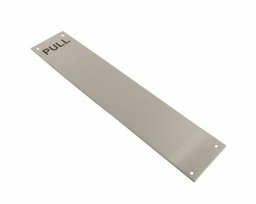 Polished Stainless Steel Finger Plate Engraved PULL 300x75mm Door Pull Plate PSS