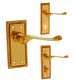 Polished Brass Georgian Lever Latch Door Handles Latch, Lock or Bathroom