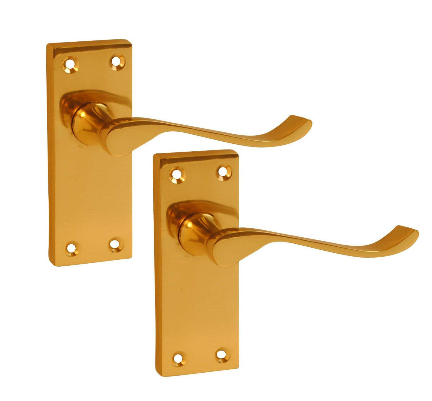 5 Pairs Victorian Scroll Internal Door Handles Brass Lever Latch PB | 8084