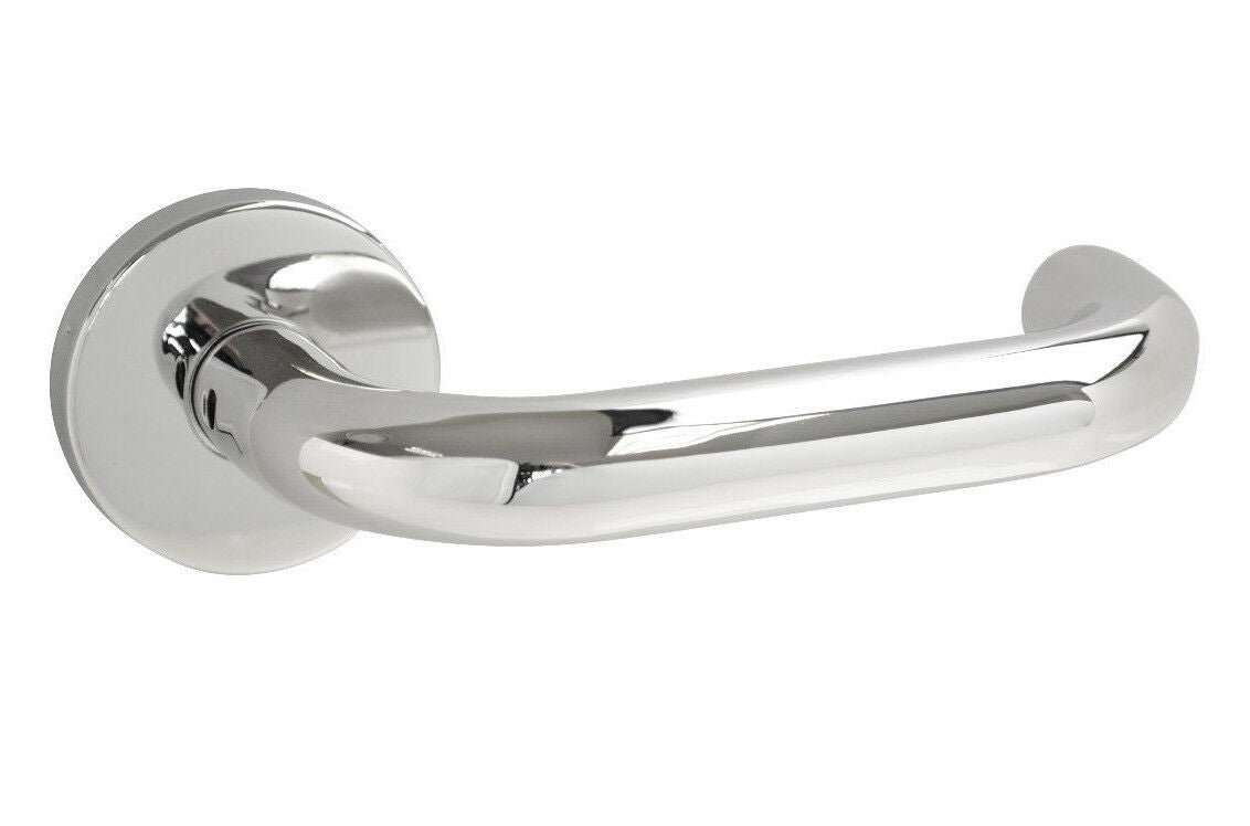 Stainless Steel Lever on Rose RTD Door Handles Runda Style Polished or Satin