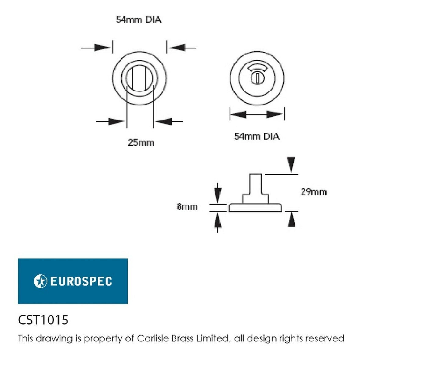 Carlisle Brass - CST1015 - Eurospec Stainless Steel Thumbturn & Release