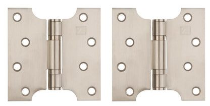 Satin Steel Parliament Door Hinges Button Tipped 4 x 4" , 5" & 6" SSS + Screws