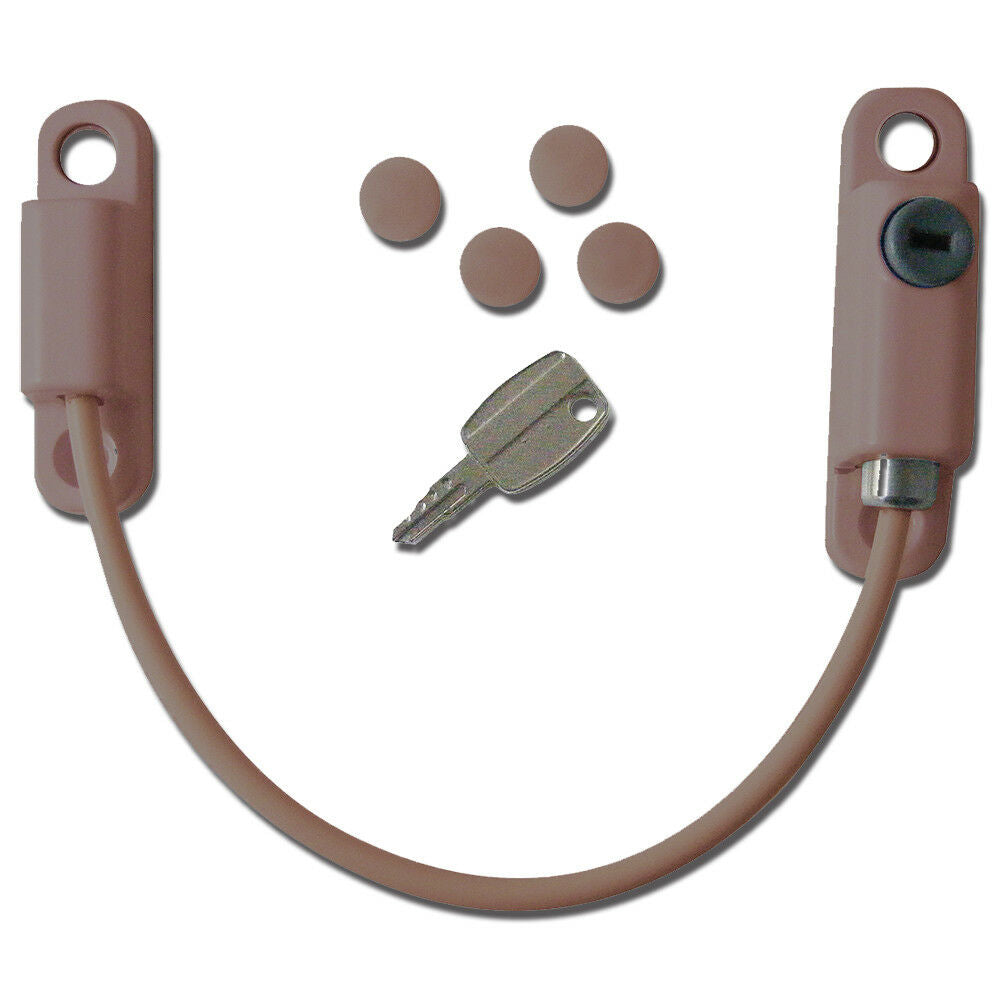 ASEC Lockable 150mm Cable Window Restrictor Lock - Brown