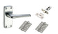 Contract Lever Door Handle (Latch Set) - Satin Aluminium Backplate with Hinges