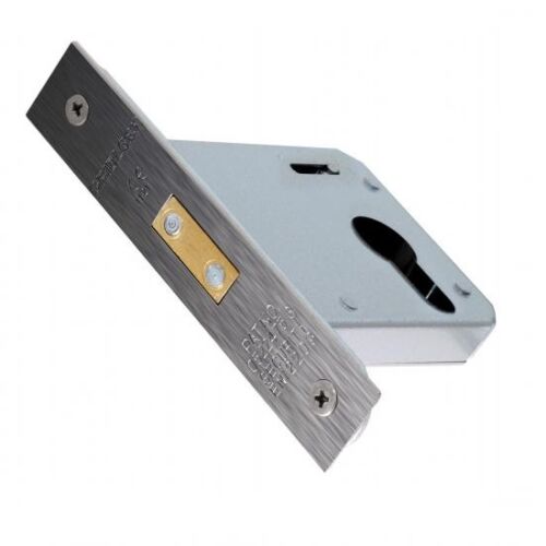 65mm (2.5") Euro Profile Mortice Deadlock - SSS/BZP - CE Marked for Fire Doors