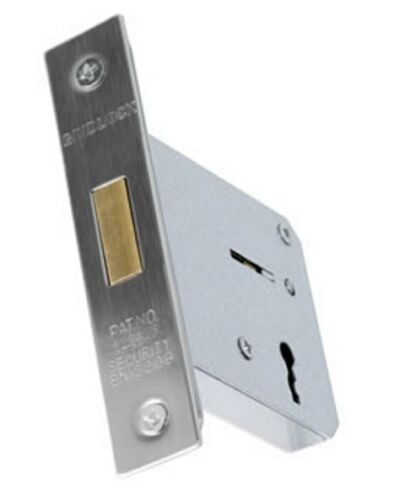 75mm (3") 3 Lever Mortice Deadlock SSS/BZP - CE Marked Suitable for Fire Doors
