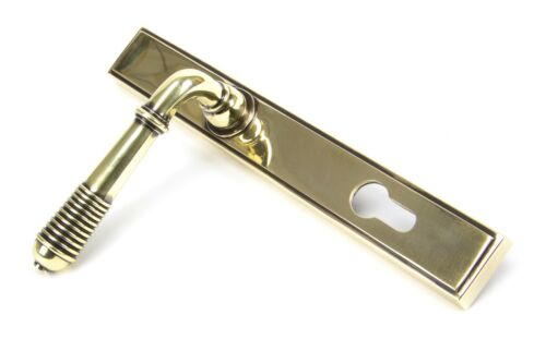 From the Anvil Reeded Slimline 92mm Door lever handle Espag lock multipoint Aged