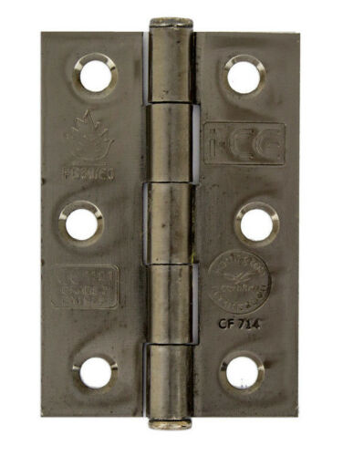 3" Florentine Bronze Steel ButtonTip Butt Hinges 75 mm Grade 7 Fire Rated