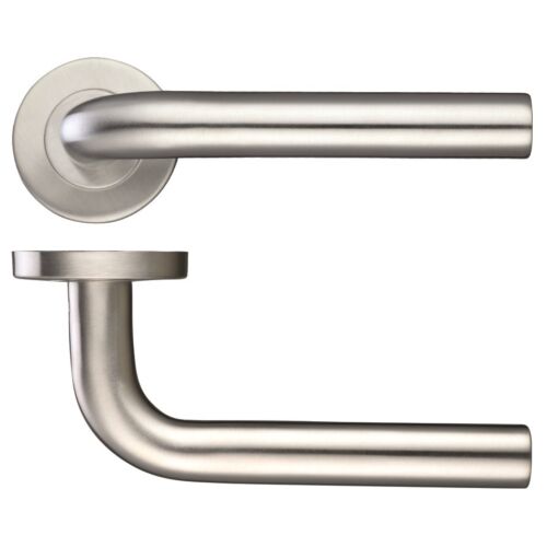 Brushed Stainless Steel Straight Lever Door Handle