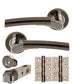 Ultimo Black Nickel/Chrome Lever on Rose Door Handle Pack Levers Latch+ 3"Hinges