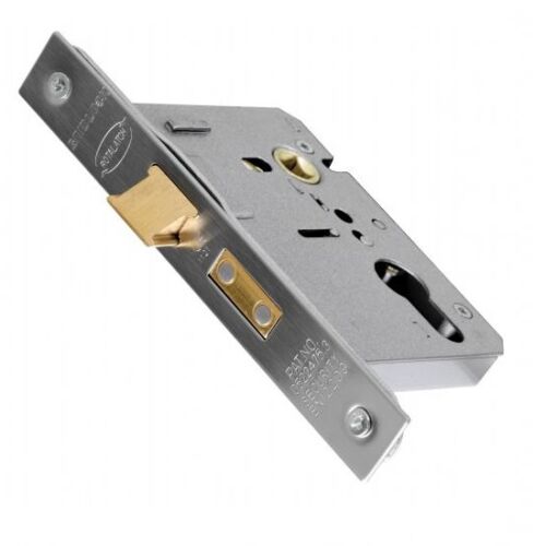 75mm (3") Euro Profile Mortice Sashlock SSS/BZP CE Marked For Use on Fire Doors