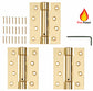 3 x DOOR HINGES FIRE RATED Self Closing Single Action Adjustable Spring BRASS