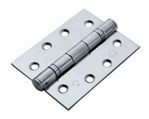 Polished Stainless Steel 100 x 76 x 3mm Butt Hinges - 1 1/2 Pair (3 Hinges)