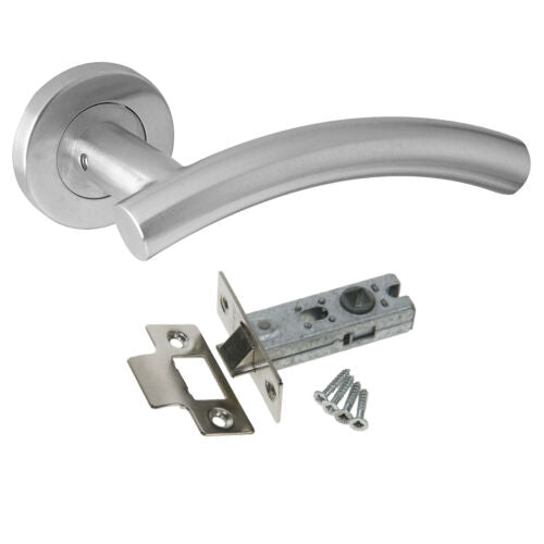 Arched T-Bar Internal Door Handle Set Handle Pack Including Tubular Latch ZCS212