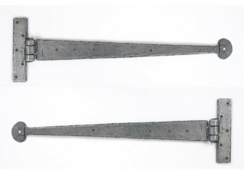 From the Anvil Pewter HandForged T hinges 18 inch Door Strap hinges pair