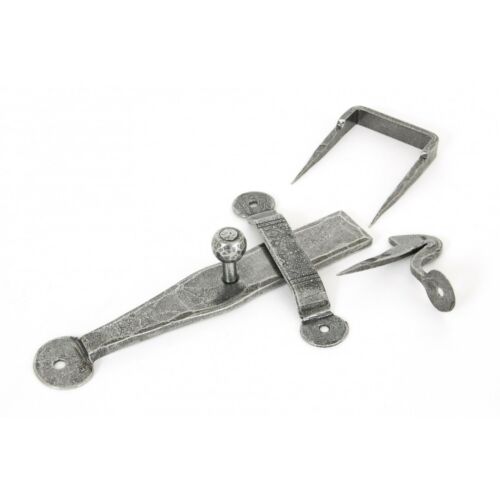 FROM THE ANVIL SINGLE SIDE ARM LATCH - CUPBOARD LATCH SET - PEWTER