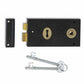 Double Handed Black Rim Sash Lock 140 x 75mm Door Rimlock Gates Sheds + 2 Keys
